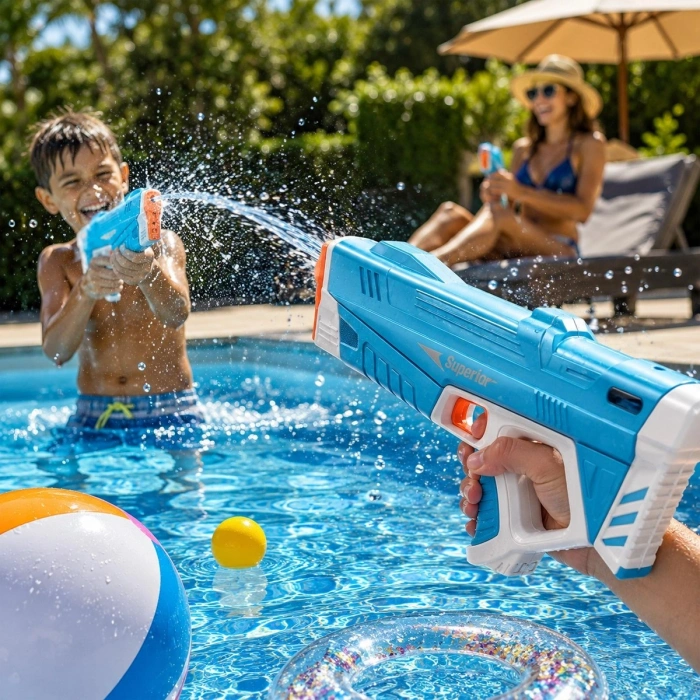 Şarjlı Otomatik Dolum Hazneli Su Tabancası 8-10m Menzil Seri Atış