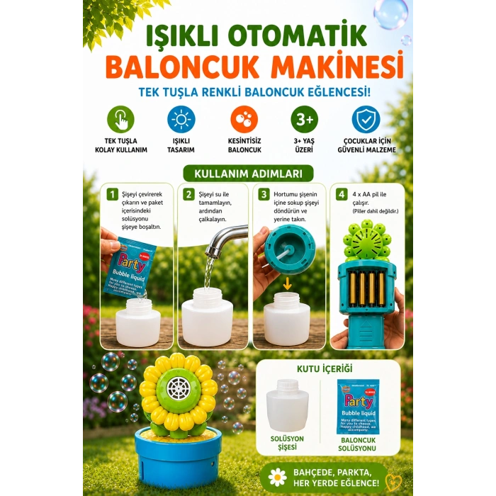 Çiçek Baloncuk Makinesi