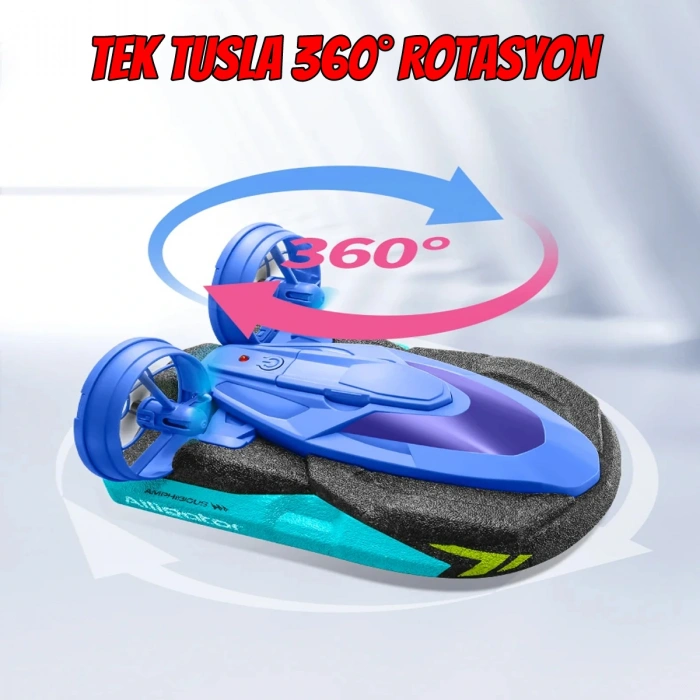 Hem Suda Hem Karada Kullanılabilen Stunt Drift RC Tekne Oyuncak 2.4GHz Uzaktan Kumandalı Araba Kırmızı