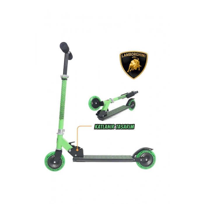 Lamborghini L6-120 Katlanabilir Çocuk Scooter Yeşil
