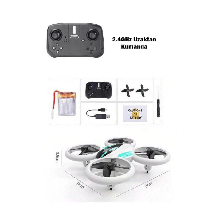 LED Işıklı Akrobat Mini Drone 360° Mini Kamerasız Drone Quadcopter 2.4Ghz