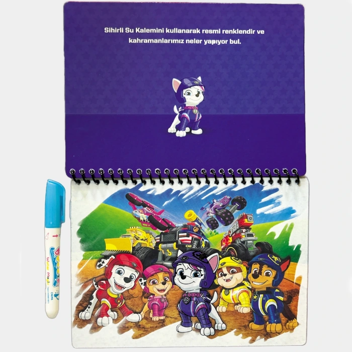 Magic Water Paw Petrol Araçlar Nickelodeon Özel Sulu Kalem ile Sihirli Boyama Kitabı