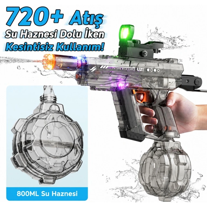 Otomatik Su Çeken 800 ml Hazneli Otomatik Oyuncak Su Tabancası