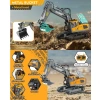Işıklı Sesli Full Fonksiyon Metal Hareketli Kepçe 11 Kanal 2.4GHz Uzaktan Kumandalı 680° Rotasyon Excavator RC İş Makinesi