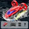 Hem Suda Hem Karada Kullanılabilen Stunt Drift RC Tekne Oyuncak 2.4GHz Uzaktan Kumandalı Araba Kırmızı