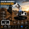 3in1 Excavator Kırıcı Delici Taşıyıcı RC Uzaktan Kumandalı Işıklı Sesli Metal Alaşım Ekskavatör İş Makinesi