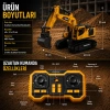 Buharlı Işıklı Sesli Metal Alaşım Excavator Uzaktan Kumandalı RC İş Makinesi
