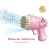 33 Kanal Işıklı Pilli Baloncuk Makinesi Baloncuk Tabancası Köpük Tabancası Bubble Gun Pembe