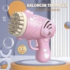 33 Kanal Işıklı Pilli Baloncuk Makinesi Baloncuk Tabancası Köpük Tabancası Bubble Gun Pembe