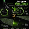 Lamborghini Lisanslı L6-200 Katlanabilir Metal Ayaklık Kaymaz Taban 2 Tekerlekli 8+ Yaş Çocuk Scooter Yeşil