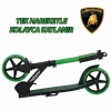 Lamborghini Lisanslı L6-200 Katlanabilir Metal Ayaklık Kaymaz Taban 2 Tekerlekli 8+ Yaş Çocuk Scooter Yeşil