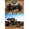 Profesyonel RC Uzaktan Kumandalı Araba 4WD 1:16 Metal İç Aksam 70km/H Şarjlı 4x4 Model Araç Sarı