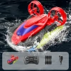 Hem Suda Hem Karada Kullanılabilen Stunt Drift RC Tekne Oyuncak 2.4GHz Uzaktan Kumandalı Araba Kırmızı