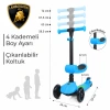 Lisanslı L5 2in1 Katlanabilir Oturaklı Işıklı 3 Tekerlekli Çocuk Scooter Mavi