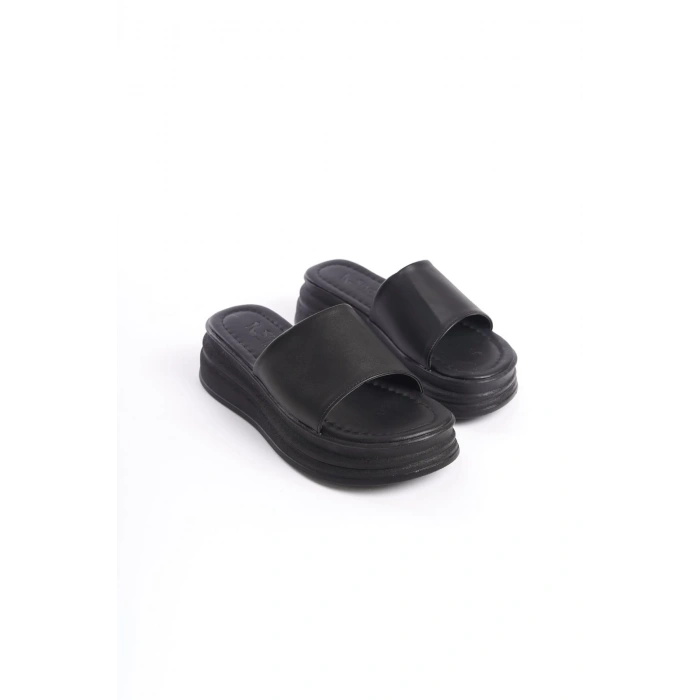 ALICE Düz Topuklu Kalın ve Ortopedik Taban Kadın Terlik  CST - Siyah