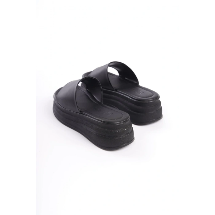 ALICE Düz Topuklu Kalın ve Ortopedik Taban Kadın Terlik  CST - Siyah