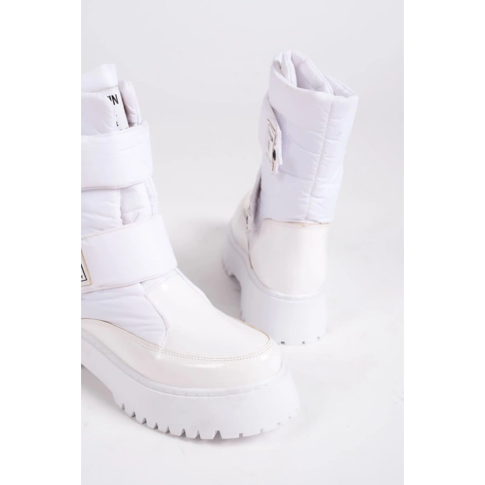 ELISA Cırt Cırtlı  Paraşüt Kumaş Rugan Kadın Bot RBT - Beyaz