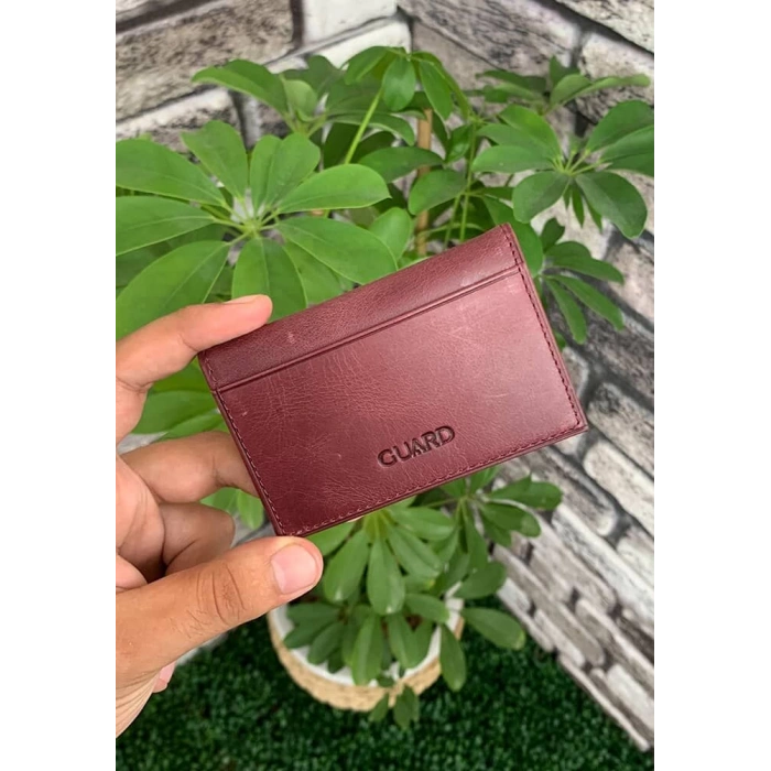 Guard Antik Bordo Deri Kartlık