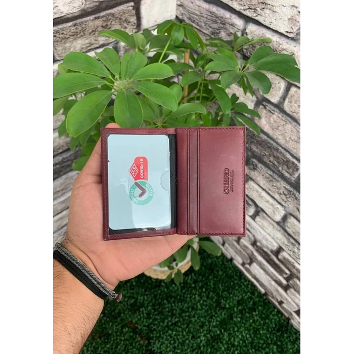 Guard Antik Bordo Deri Kartlık