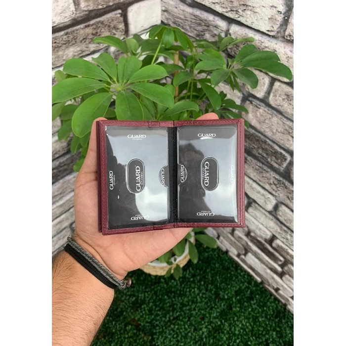 Guard Antik Bordo Deri Kartlık