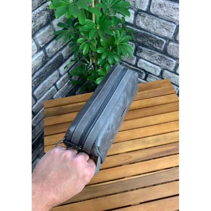 Guard Antik Gri Unisex Deri El Çantası