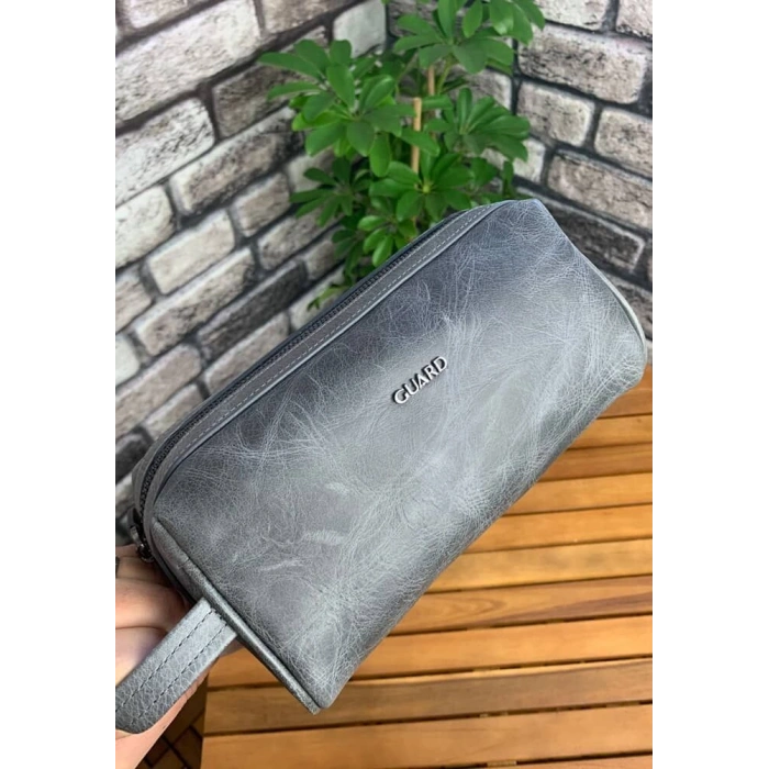 Guard Antik Gri Unisex Deri El Çantası