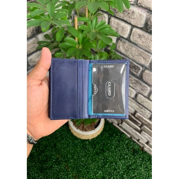 Guard Antik Lacivert Deri Kartlık