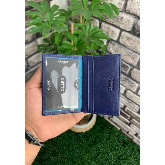 Guard Antik Lacivert Deri Kartlık