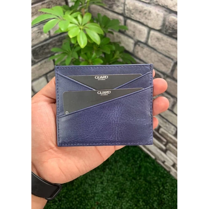 Guard Antik Lacivert Hakiki Deri Kartlık