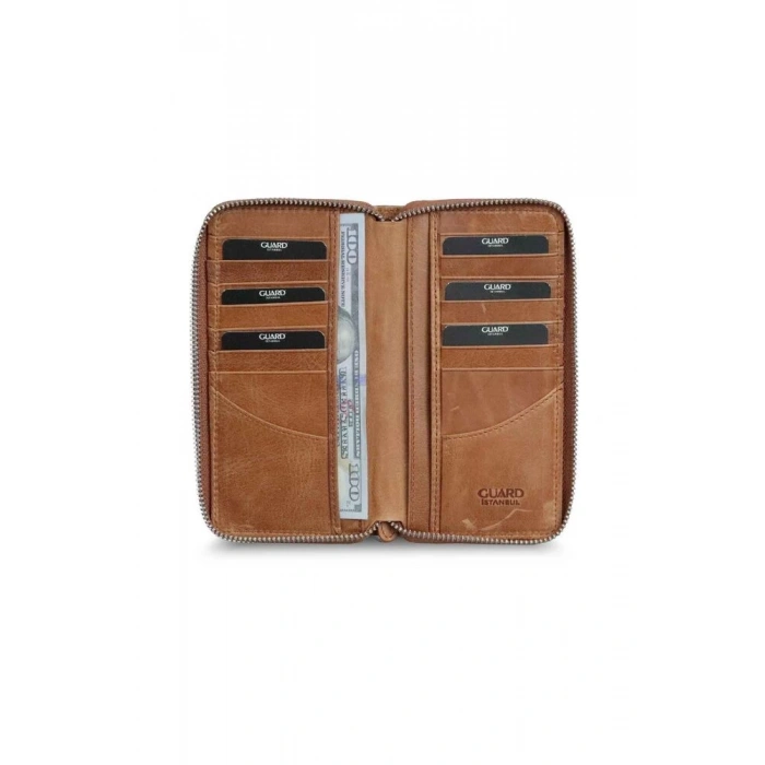 Guard Antik Taba Fermuarlı Portföy Cüzdan
