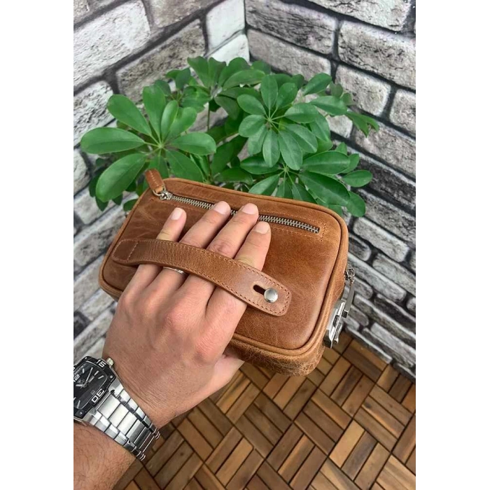 Guard  Antik Taba Hakiki Deri Şifreli El Çantası