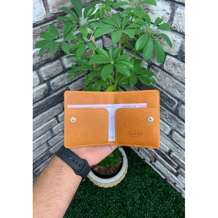 Guard Antik Taba Patlı Tasarım Deri Kartlık