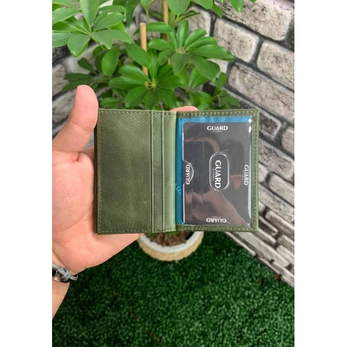 Guard Antik Yeşil Deri Kartlık