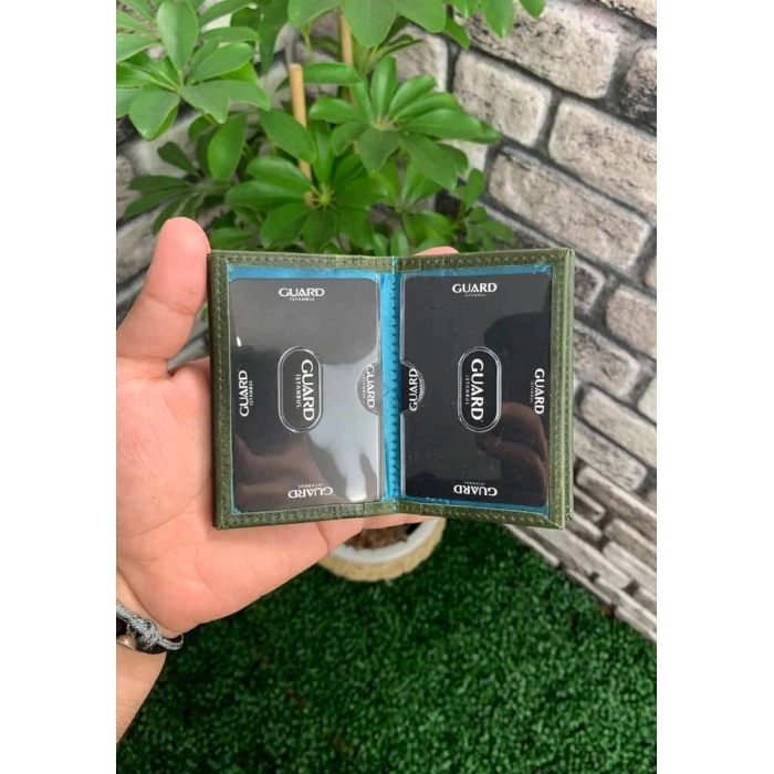 Guard Antik Yeşil Deri Kartlık