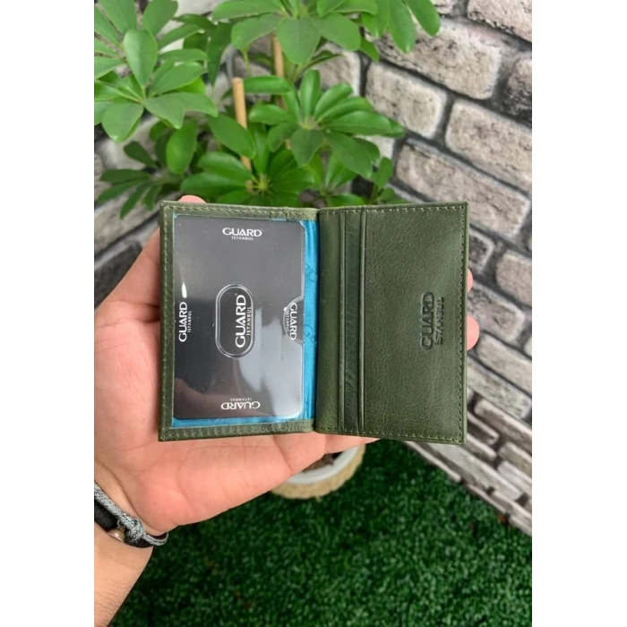 Guard Antik Yeşil Deri Kartlık