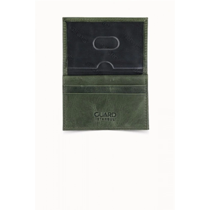 Guard Antik Yeşil Deri Kartlık