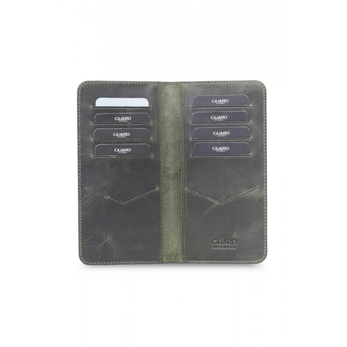 Guard Antik Yeşil  Telefon Girişli El Portföyü