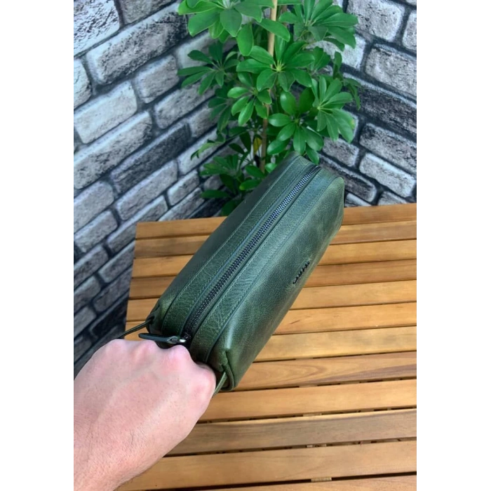 Guard Antik Yeşil  Unisex Deri El Çantası