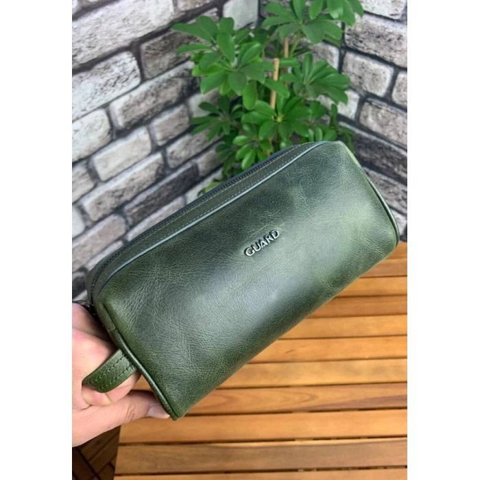Guard Antik Yeşil  Unisex Deri El Çantası