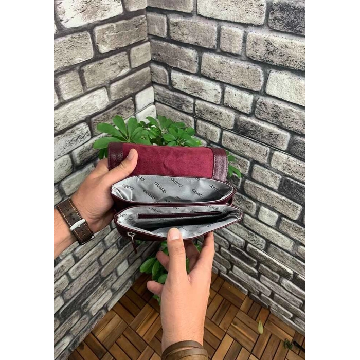 Guard Bordo Deri Omuz Askılı Çanta