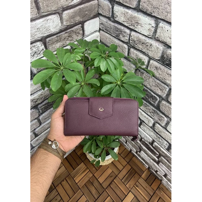 Guard Bordo Mat Fermuarlı ve Deri Patlı El Portföyü