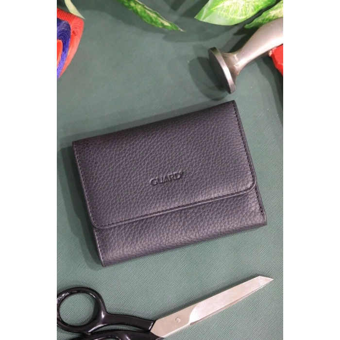 Guard Bozuk Para Bölmeli Mat Siyah Kadın Cüzdan