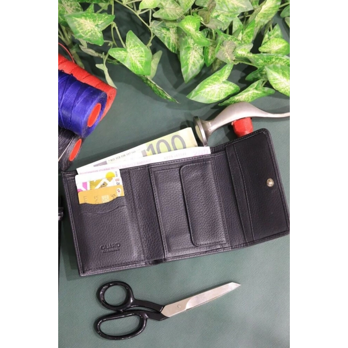 Guard Bozuk Para Bölmeli Mat Siyah Kadın Cüzdan
