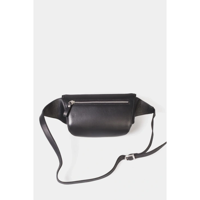 Guard Capitone Baskılı Siyah Deri Bel Çantası