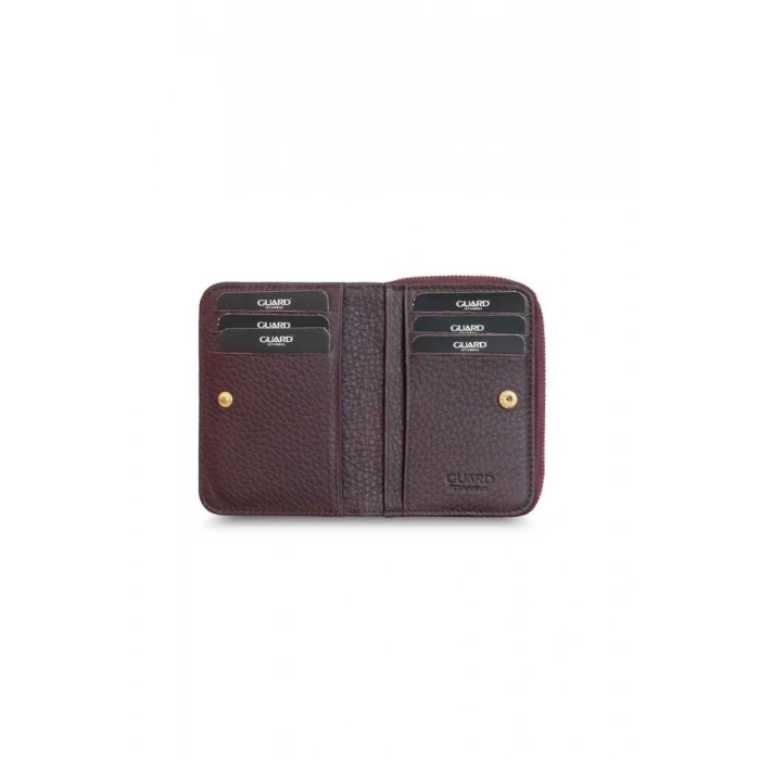Guard Çift Taraflı Fermuarlı Bordo Kadın Cüzdanı