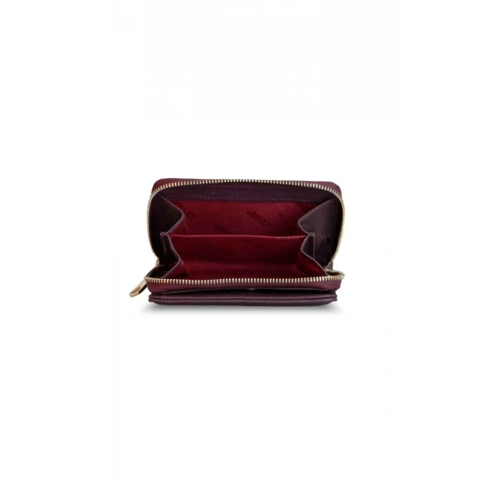 Guard Çift Taraflı Fermuarlı Bordo Kadın Cüzdanı