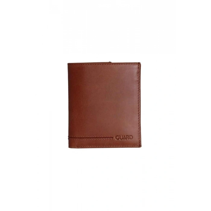 Guard Çok Bölmeli Dikey Antik Taba Deri Erkek Cüzdanı