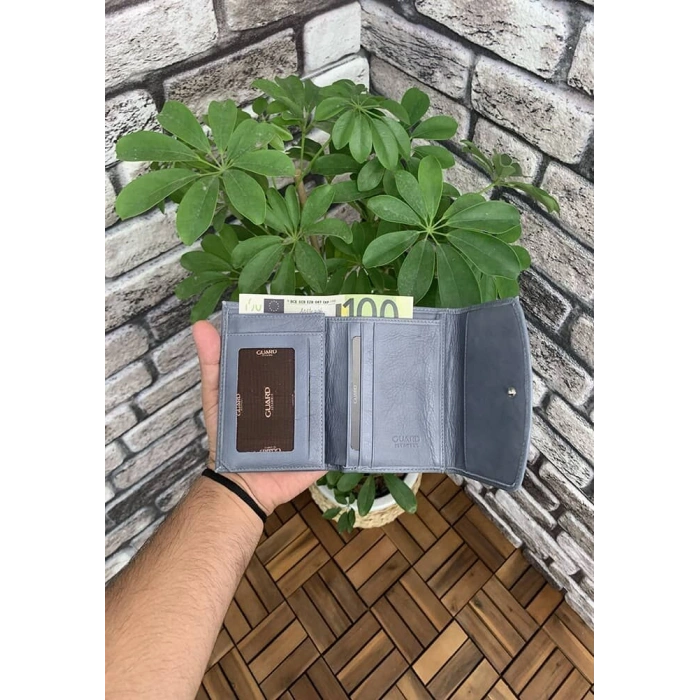 Guard Çok Bölmeli Gri Şık Deri Bayan Cüzdanı