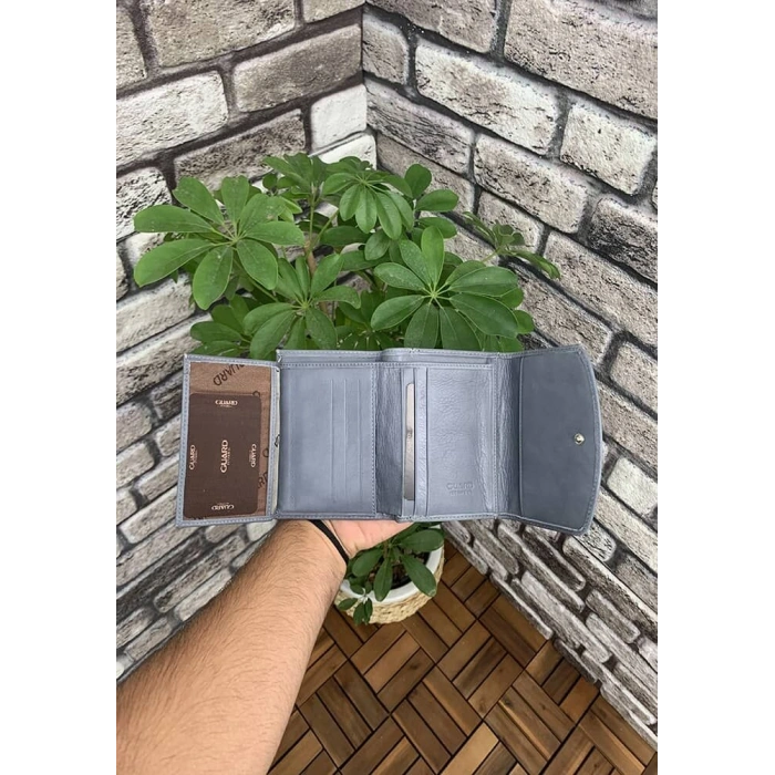 Guard Çok Bölmeli Gri Şık Deri Bayan Cüzdanı