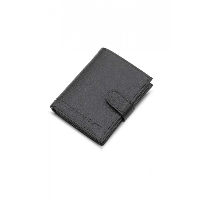 Guard Çok Bölmeli Patlı Dikey Kahverengi Deri Erkek Cüzdanı